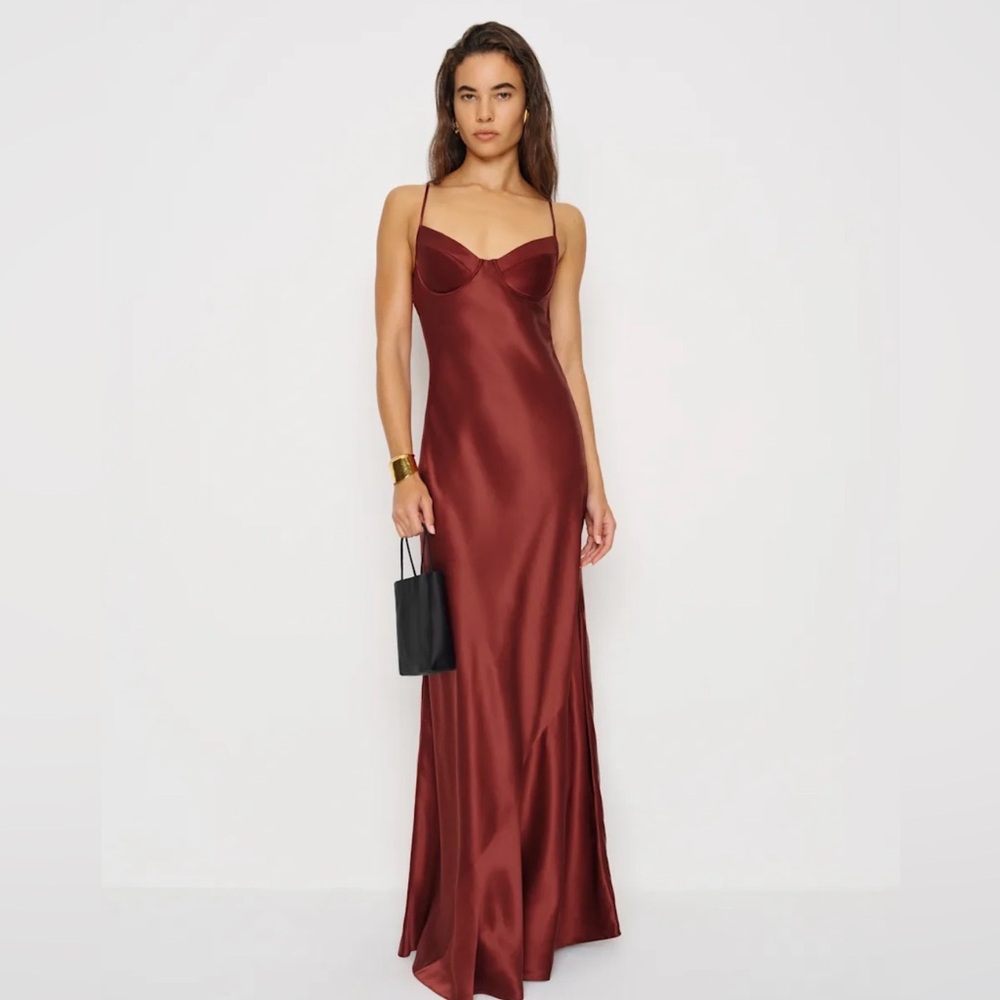 Reformation Silk Neva Dress in Romance, *light flaws*